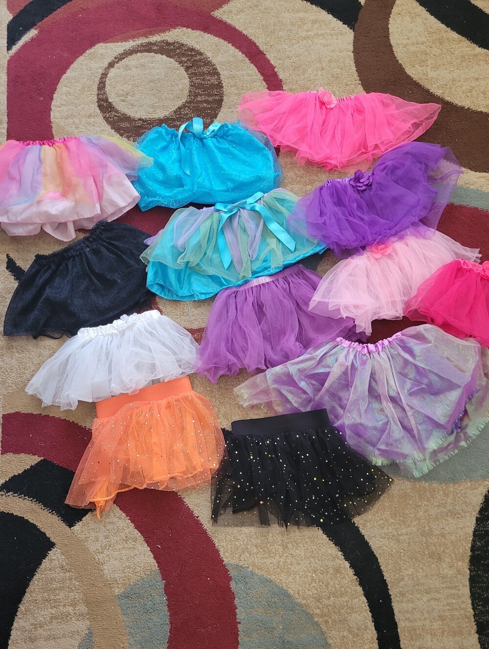 13 Colorful Girls Tutu Skirt Bundle- Pink, Purple, Blue, Black 13 Tu-tu's Dance